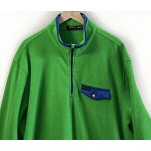 Mens Polo Ralph Lauren Mock Neck Half Zip Fleece Pullover Sweater Sz XXL 2XL
